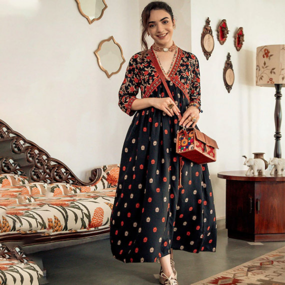 https://shop-ally.in/products/black-orange-ethnic-motifs-printed-maxi-dress